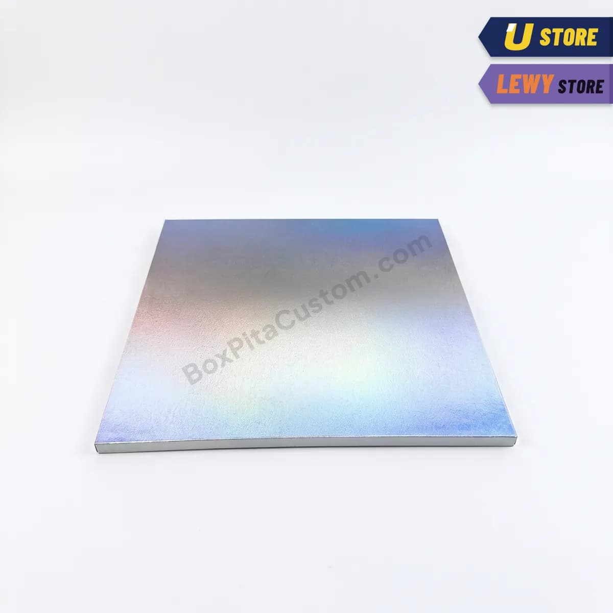 Cake board silver dengan kilau pelangi, tebal 1 cm